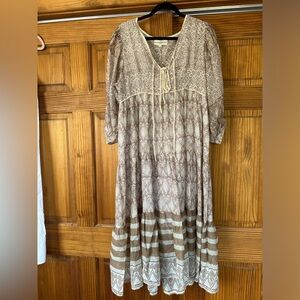 daughters of india jasmine midi dress in shell 
100% cotton
new with tags